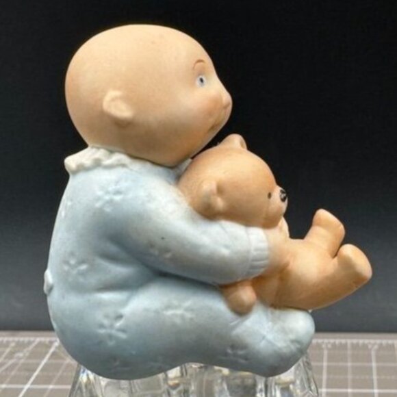 Vintage 1984 OAA Inc. Cabbage Patch Baby Ceramic Figure Holding Teddy Bear - Picture 2 of 5